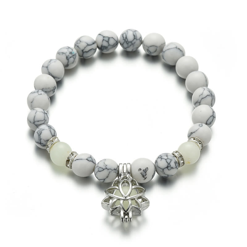 Braccialetto di protezione con perline luminose in pietra luminosa turchese tibetano Buddha Stones