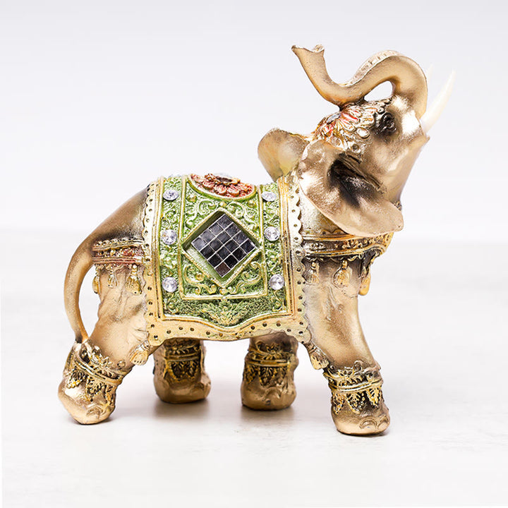 Buddha Stones Fortunato Feng Shui Elefante Verde Statua Scultura Ricchezza Figurina Regalo Decorazione Casa