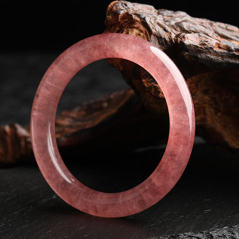 Braccialetto di guarigione dell'amore in quarzo fragola naturale Buddha Stones