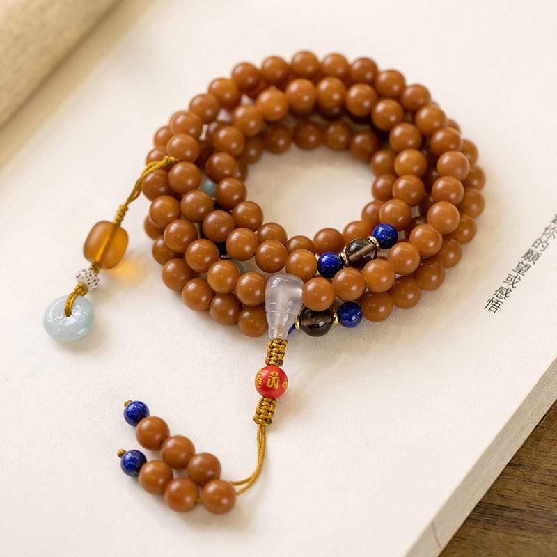 Buddha Stones 108 Perle Bodhi Seed Benedizione Meditazione Bracciale Mala