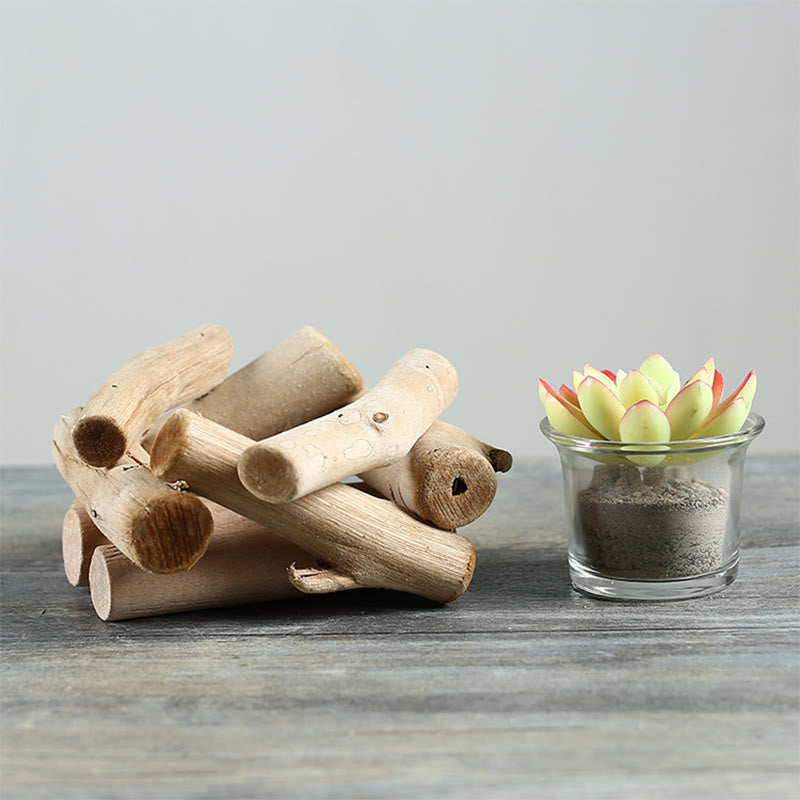 Portacandele in legno con Buddha Stones, decorazione per la casa