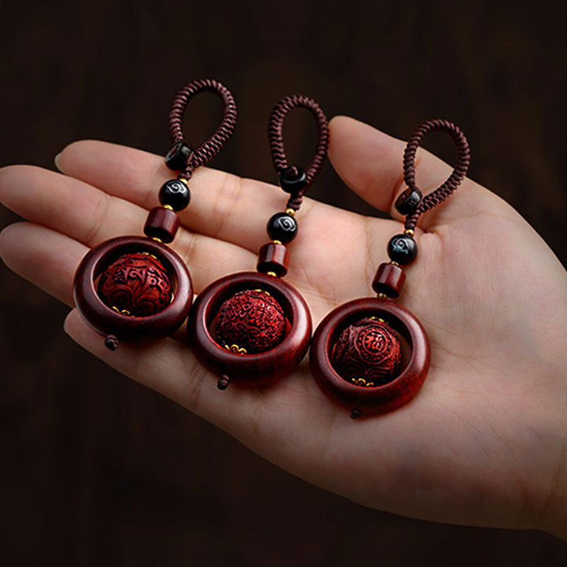 Buddha Stones Tibetano Piccola Foglia Sandalo Rosso Ebano Fortuna Protezione Rotazione Decorazione