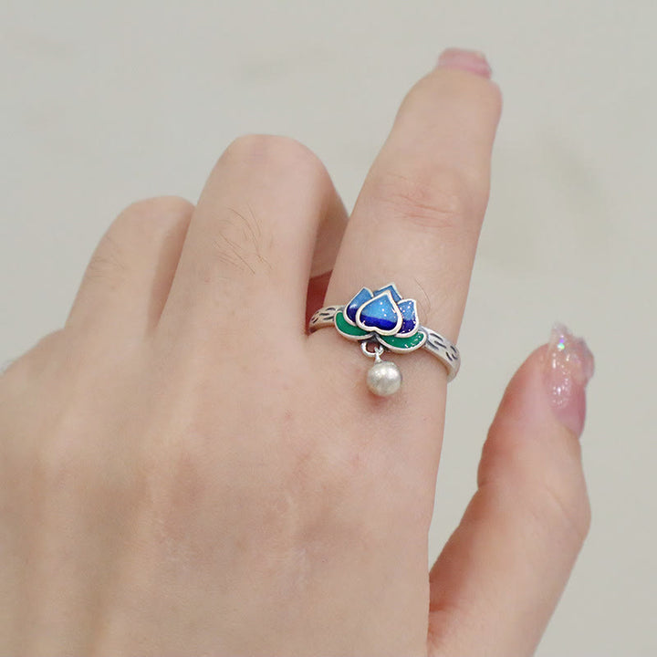 Anello dell'illuminazione con motivo a fiore di loto Buddha Stones