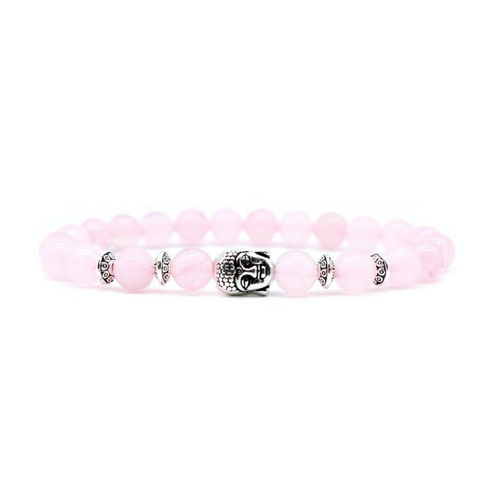 Braccialetto di guarigione dell'amore con Buddha Stones e ametista - Cristallo rosa - image 9