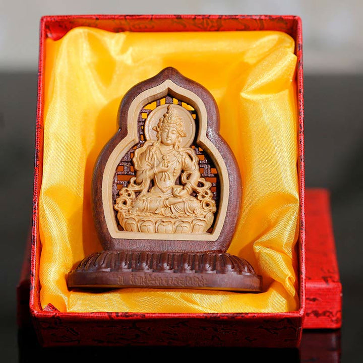 Statua di compassione incisa in legno del Buddha Vajrasattva, decorazione figurina - image 4