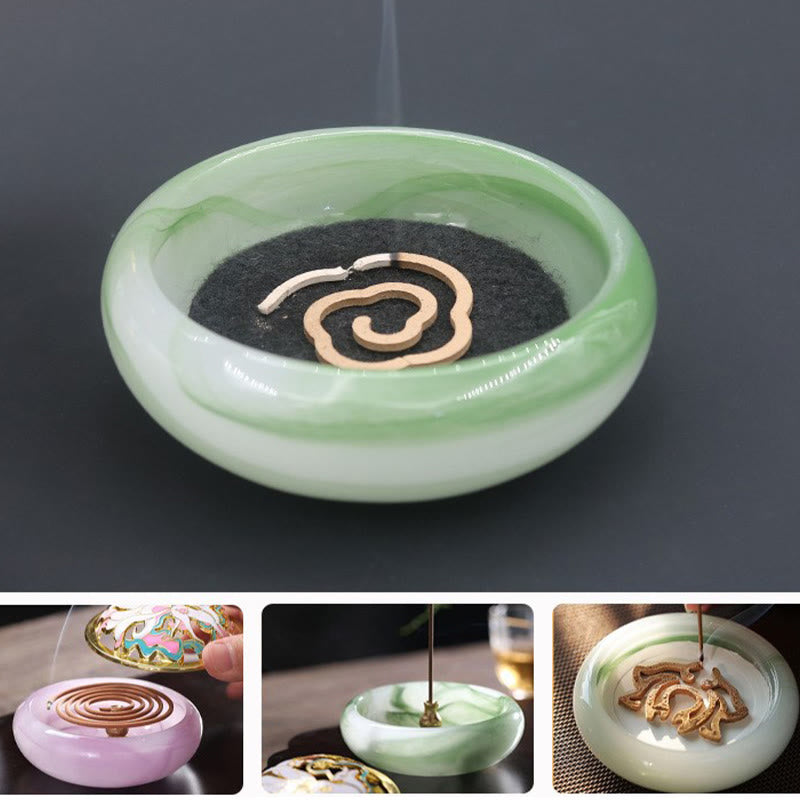 Buddha Stones Volpe a nove code Liuli Cristallo curativo Meditazione Bruciatore di incenso