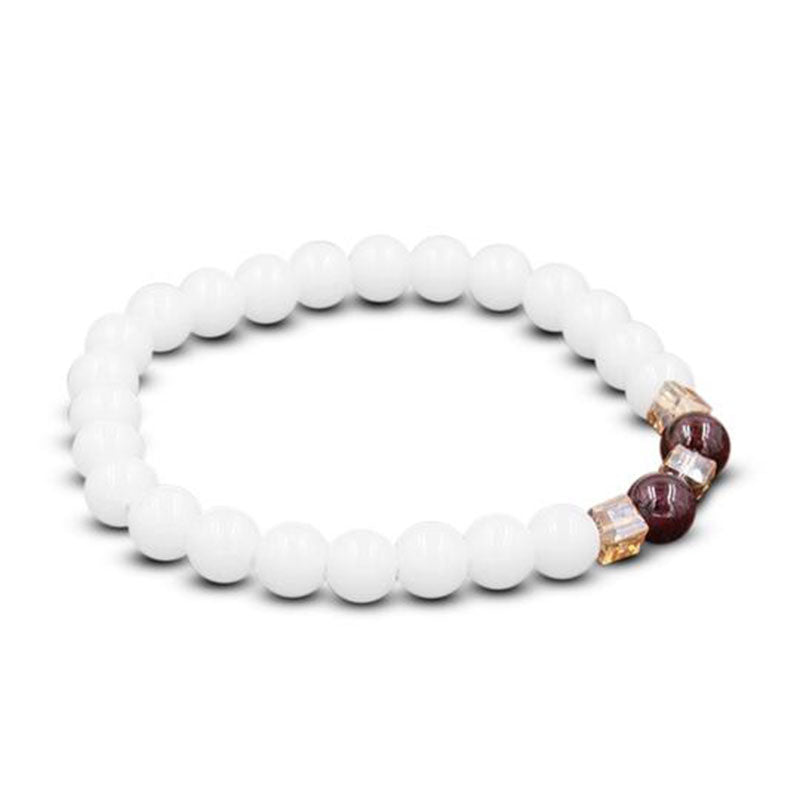 Braccialetto di protezione in giada bianca naturale Buddha Stones