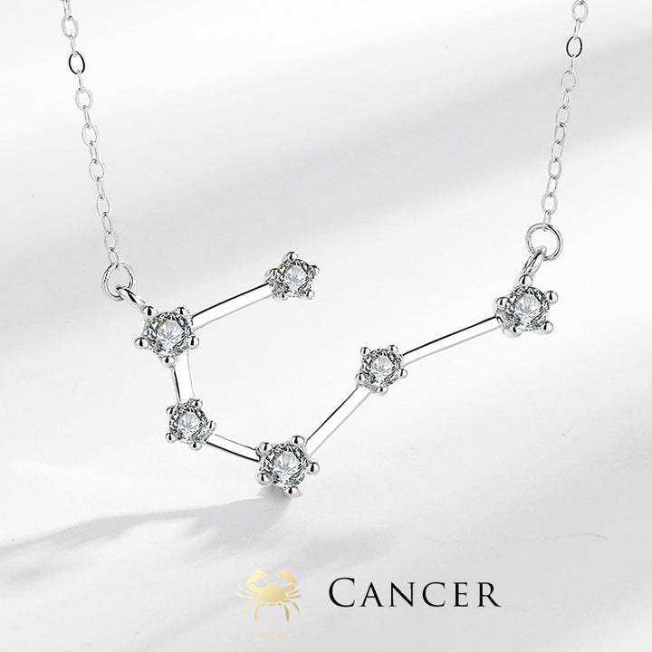 Buddha Stones 925 Sterling Silver 12 Costellazioni dello Zodiaco Astrologia Benedizione Collana Pendente - Cancro - image 22