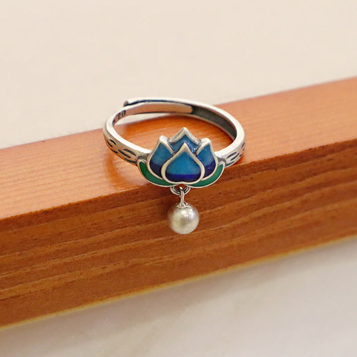 Anello dell'illuminazione con motivo a fiore di loto Buddha Stones