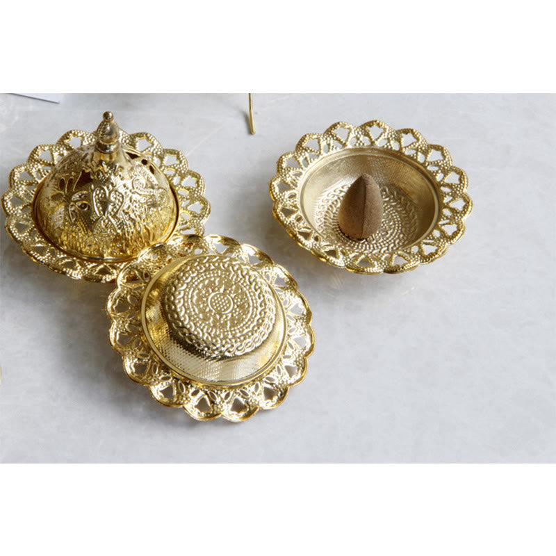 Mini bruciatore di incenso per meditazione Tibetan Gold