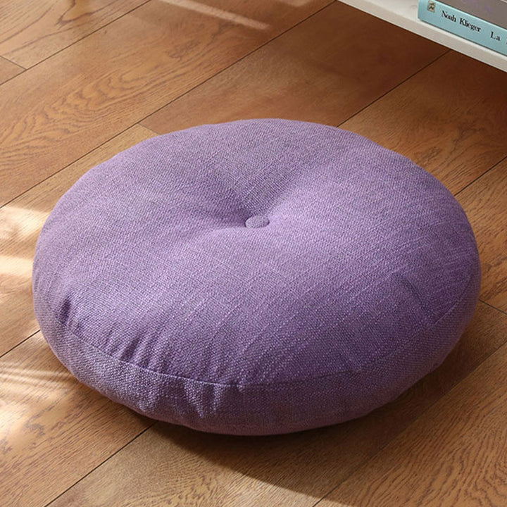 Cuscino per seduta da meditazione in lino con motivo semplice Buddha Stones e loto, decorazione per la casa e il soggiorno
