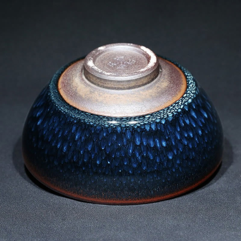 Buddha Stones fatto a mano blu francolino macchia cinese Jianzhan tazza da tè in ceramica Kung Fu tazza da tè ciotola