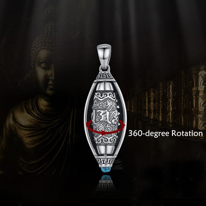 Collana di protezione con ciondolo girevole Buddha Stones Tibet Om Mani Padme Hum