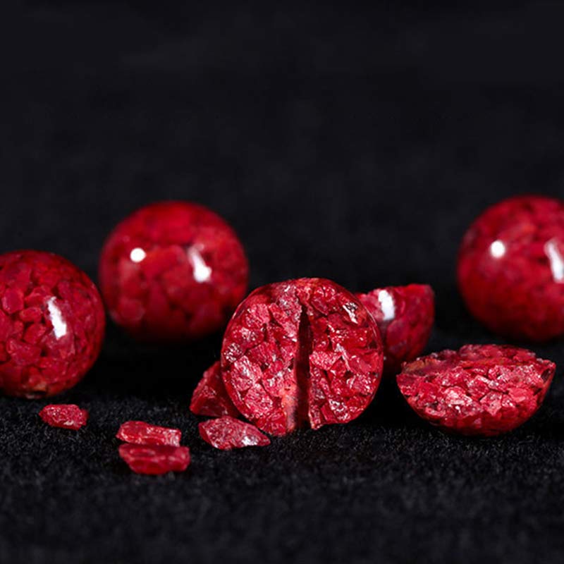 Braccialetto rosso con corda e cinabro per bambini, con Buddha Stones