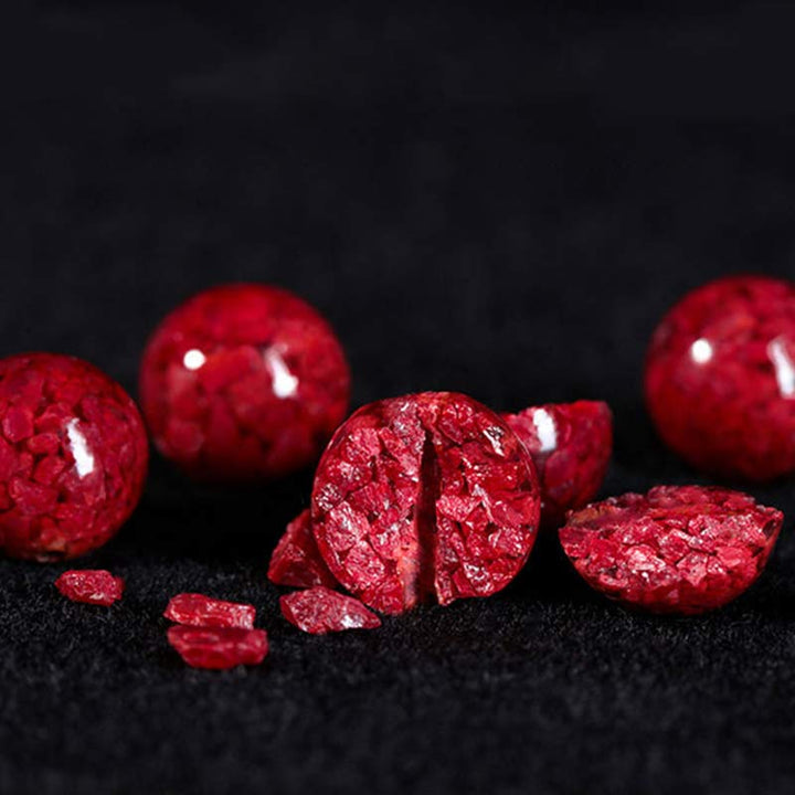 Braccialetto rosso con corda e cinabro per bambini, con Buddha Stones