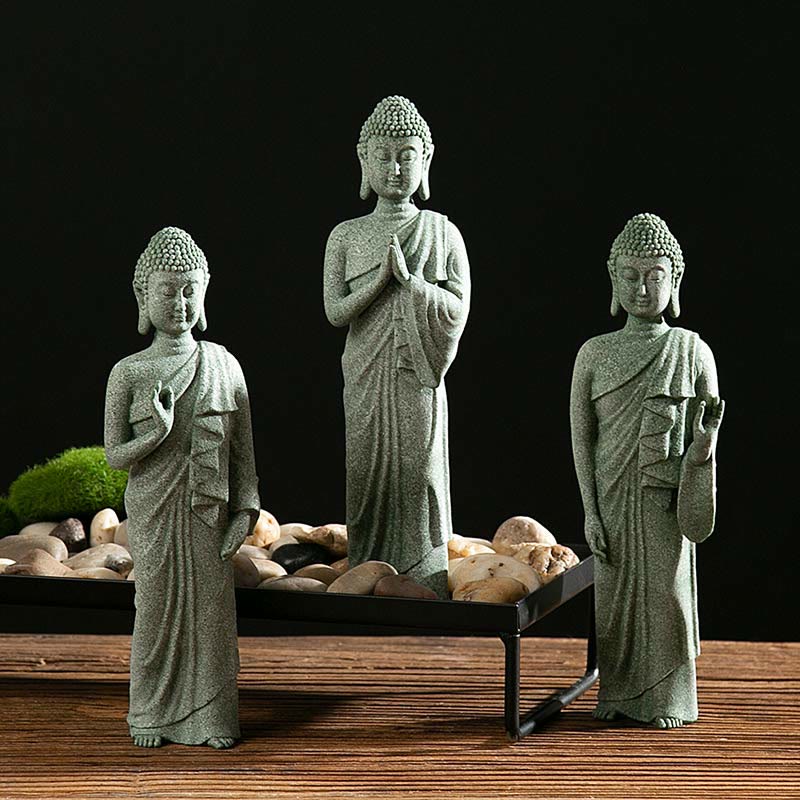 Buddha Stones Meditazione Tibetana Contemplazione Buddha Serenità Compassione Statua Figurina Decorazione