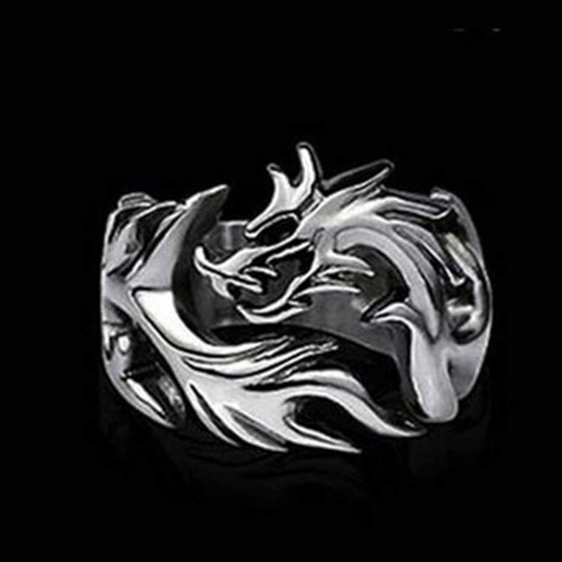 Anello regolabile con motivo a drago Buddha Stones, protezione e forza