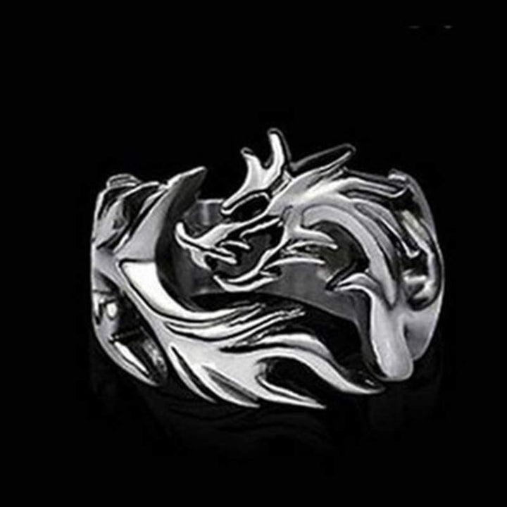 Anello regolabile con motivo a drago Buddha Stones, protezione e forza