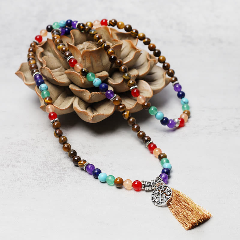 Buddha Stones, cristalli curativi, Mala, perline da preghiera, 108 bracciali multistrato per meditazione e guarigione