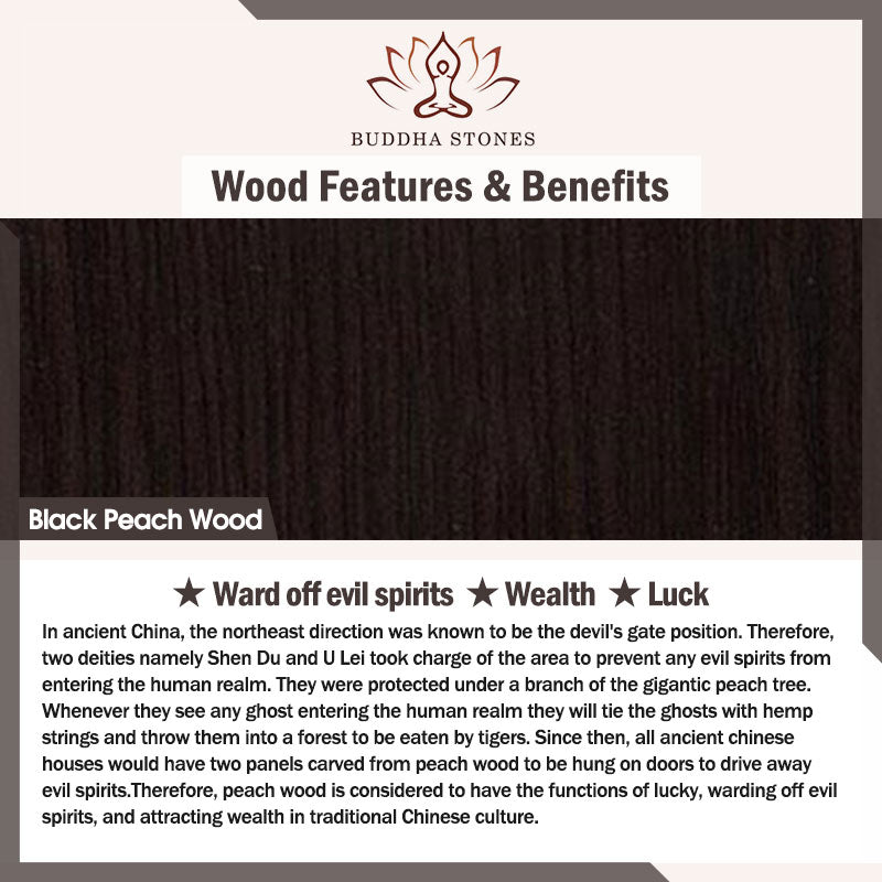 Decorazione di cura calma con fiore di Buddha in legno di pesca nera - image 27