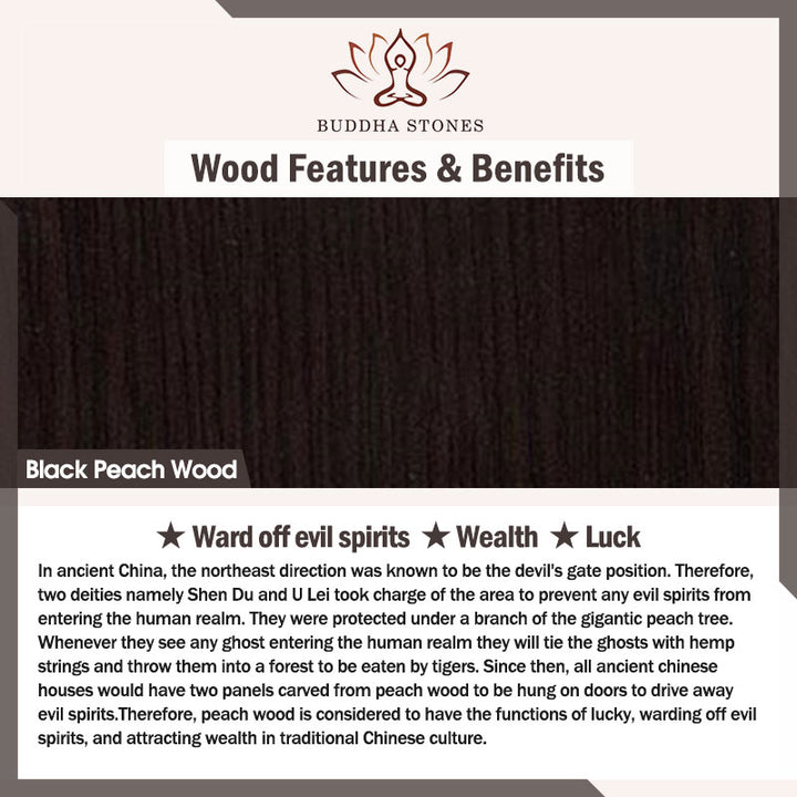 Decorazione di cura calma con fiore di Buddha in legno di pesca nera - image 27