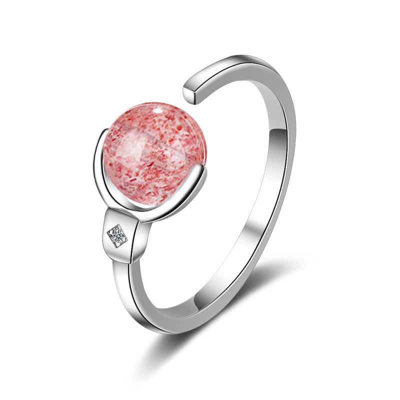 Anello rotante rilassante in cristallo rosa Buddha Stones - image 1
