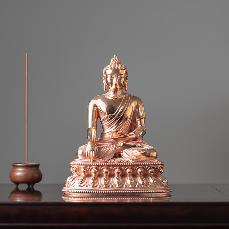 Statua di Buddha Gautama Shakyamuni in rame, decorazione per la casa
