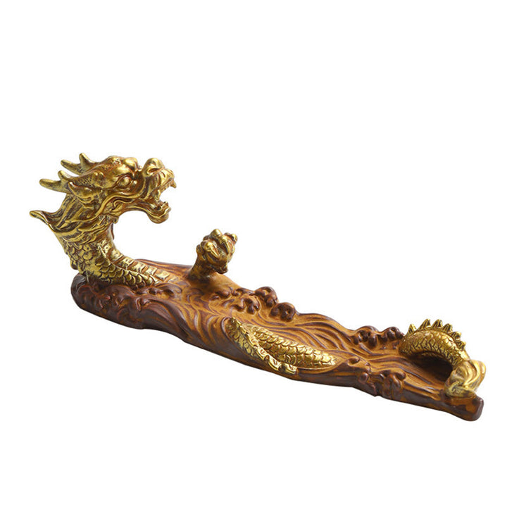 Decorazione bruciatore di incenso in ceramica con bastoncino di protezione del drago Buddha Stones
