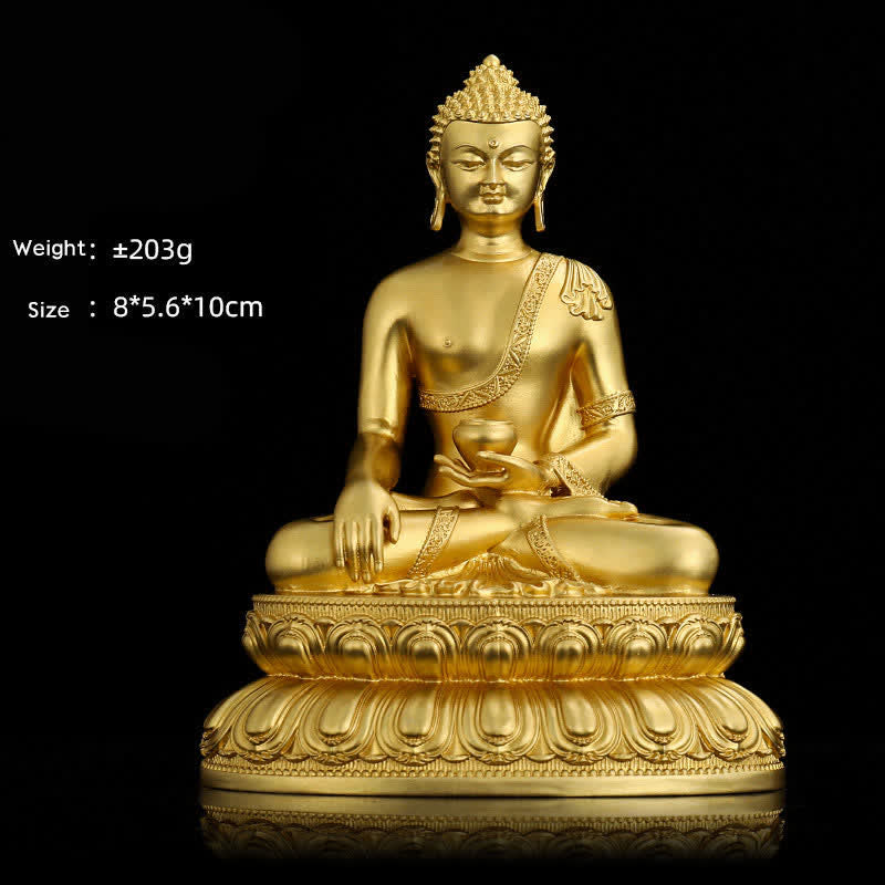 Statua di Buddha della medicina Shakyamuni Amitabha, statua in rame della serenità, decorazione per la casa - 10 centimetri Shakyamuni - image 1