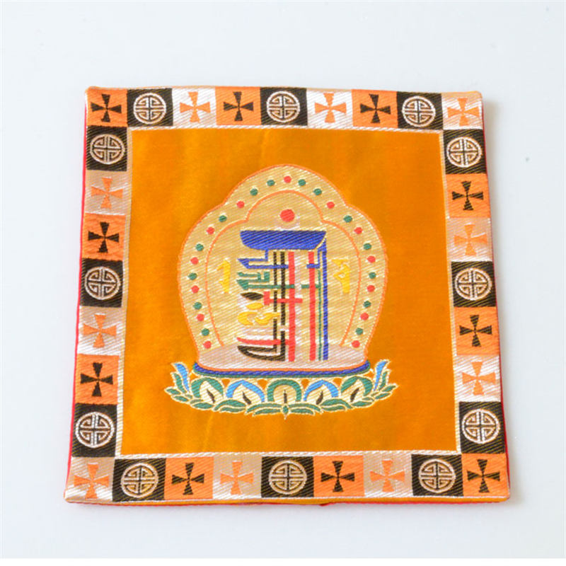 Tappetino da preghiera per altare Man-Bcu Kalachakra Meditazione curativa Tappetino Jacquard - Arancia - image 7