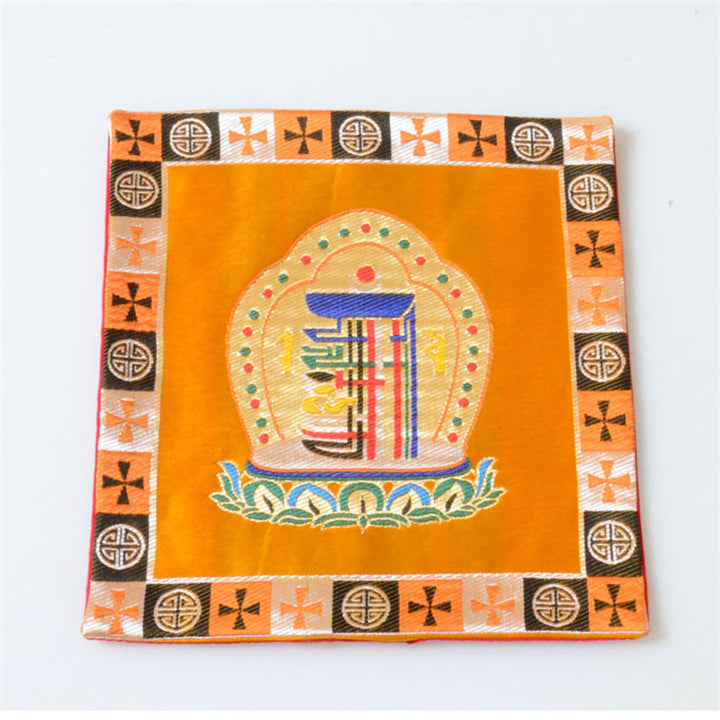 Tappetino da preghiera per altare Man-Bcu Kalachakra Meditazione curativa Tappetino Jacquard - Arancia - image 7