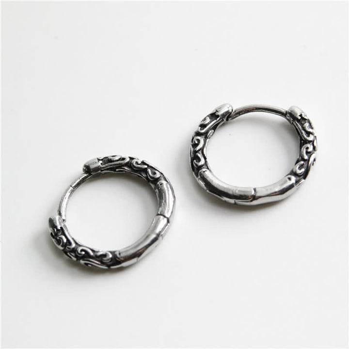 Orecchini Buddha Stones Viking Celtic Hoop Titanium Steel Balance