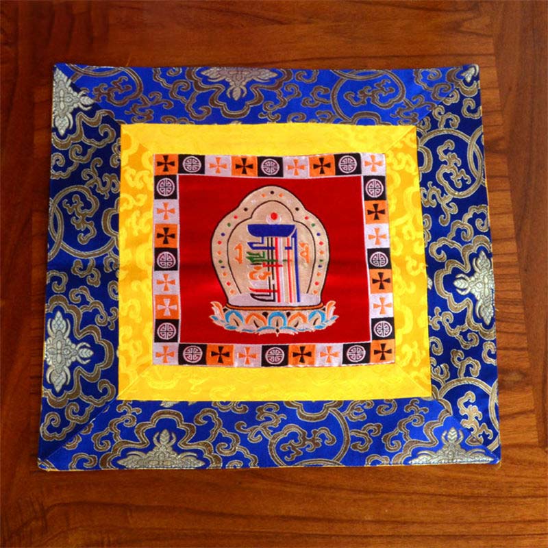 Tappetino per preghiera, meditazione, forza, nodo infinito, Vajra Man-Bcu, Kalachakra, simboli di buon auspicio