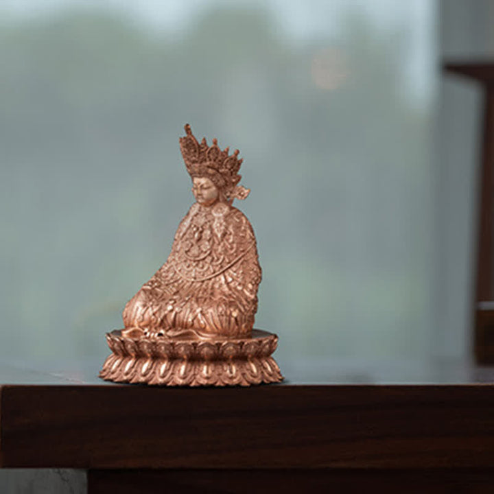 Statua di Buddha Shakyamuni in rame fatta a mano con compassione, decorazione