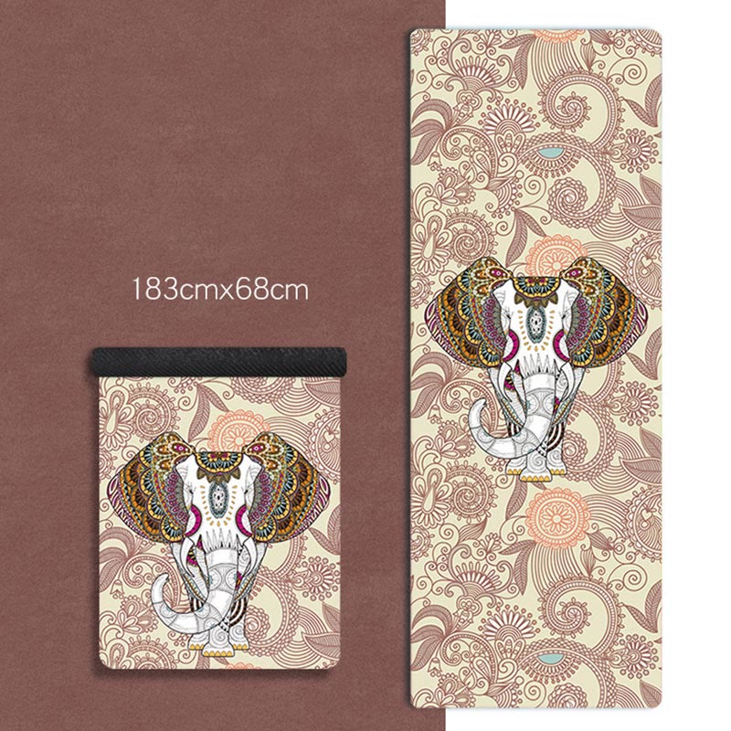 Buddha Stones Mandala tibetano Elefante Loto Koi Pesce Mindful Tappetino da yoga in gomma naturale Decorazione