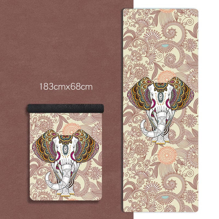Buddha Stones Mandala tibetano Elefante Loto Koi Pesce Mindful Tappetino da yoga in gomma naturale Decorazione