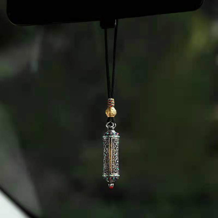 Buddha Stones Tibetano Avalokitesvara Argento Ricchezza Protezione Decorazione