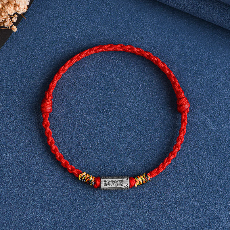 Buddha Stones Bracciale Cavigliera in Argento Sterling 925 Fatto a Mano Tutto Va Bene Design Protezione Forza