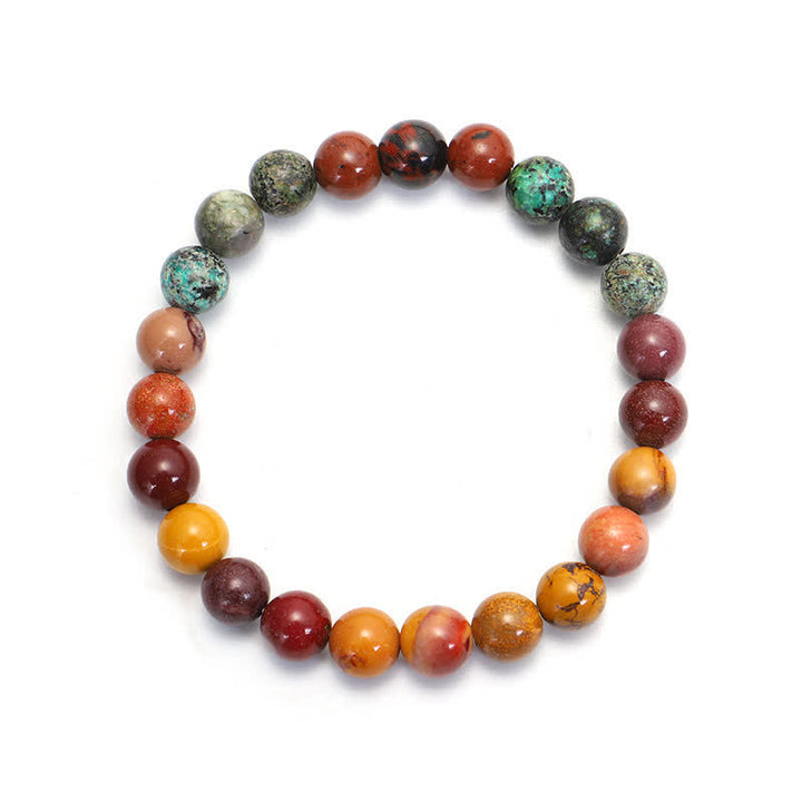 Buddha Stones 108 Mala Beads Mookaite Braccialetto di crescita emozionale Collana con nappa Pendente
