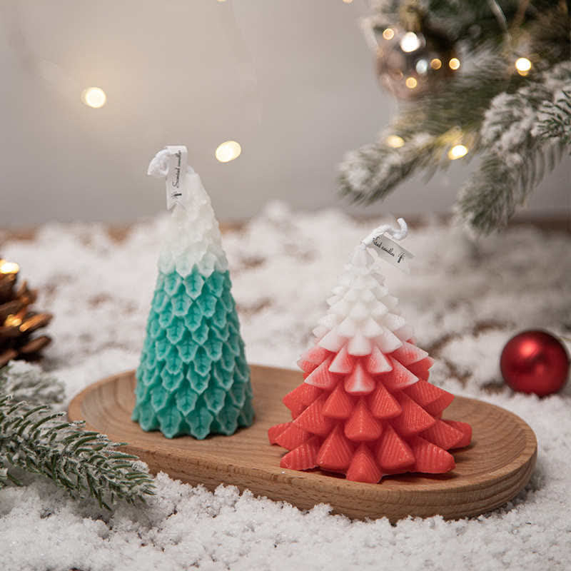 Candela profumata in cera di soia per albero di Natale, regalo per familiari e amici