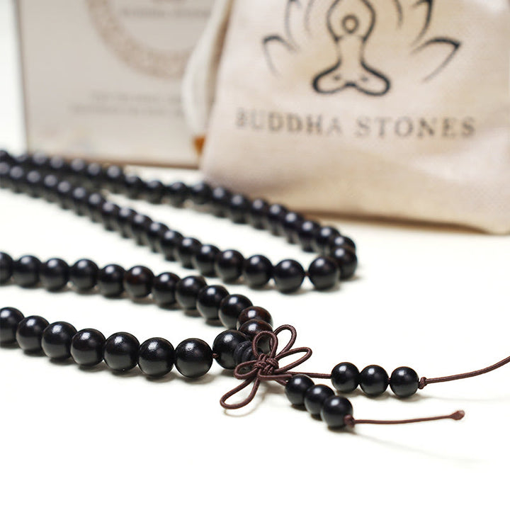 Buddha Stones 108 Mala Beads Bracciale Preghiera Meditazione Sandalo Elastico - image 11
