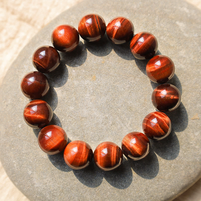 Buddha Stones Bracciale con perle curative in occhio di tigre naturale - 14 mm - image 0