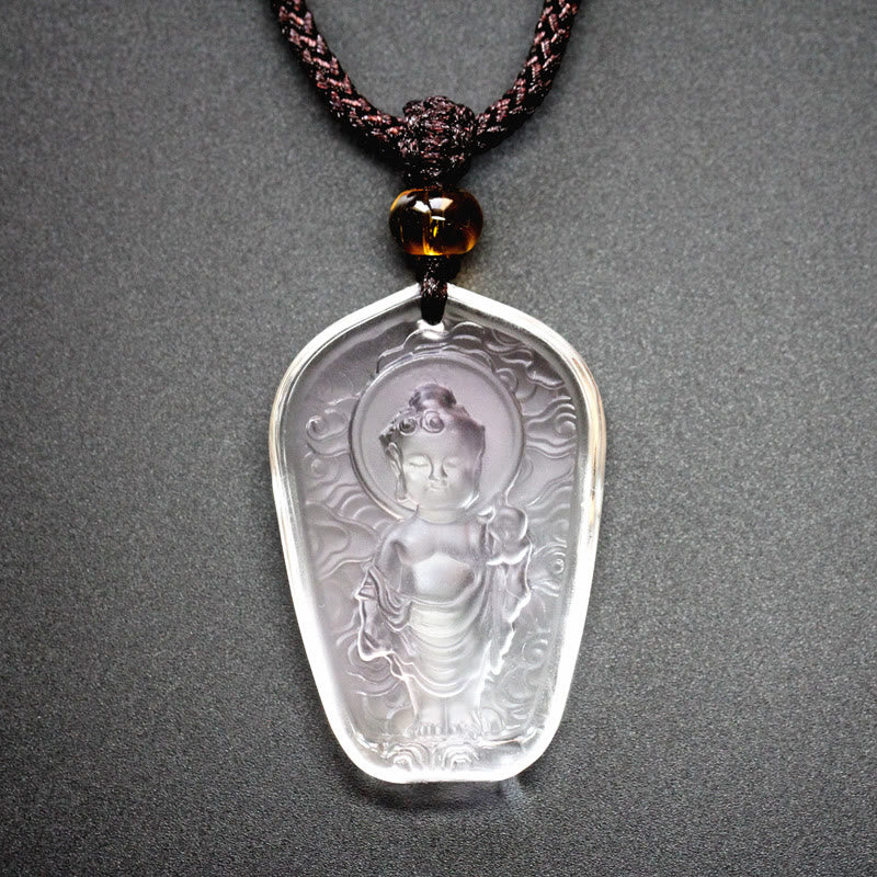 Buddha Stones Buddha tibetano Liuli Cristallo Serenity Collana Pendente - Buddha bianco - image 3
