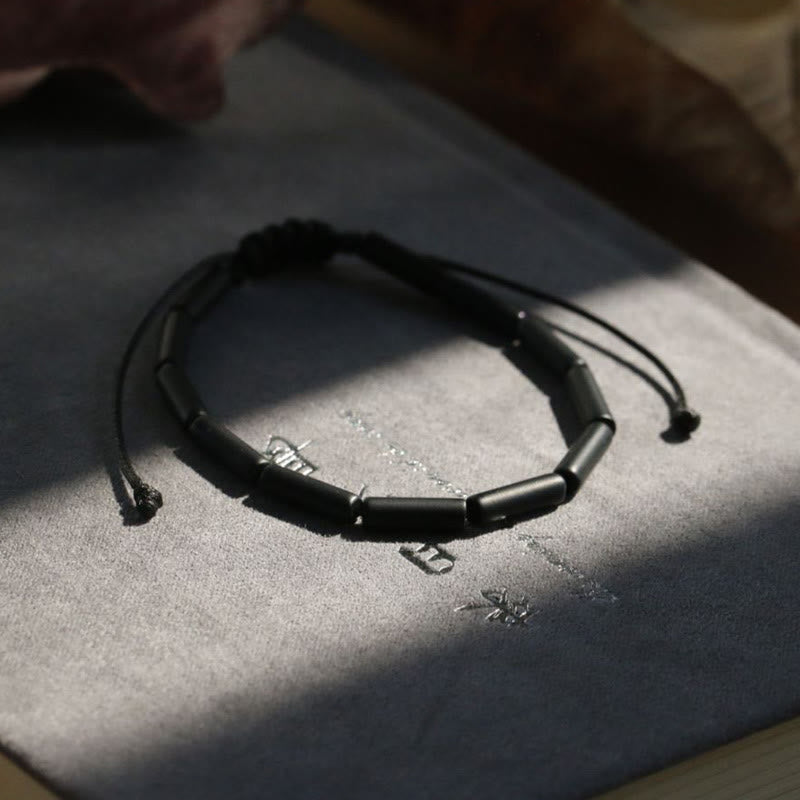 Braccialetto di protezione e supporto con perline di onice nero Buddha Stones