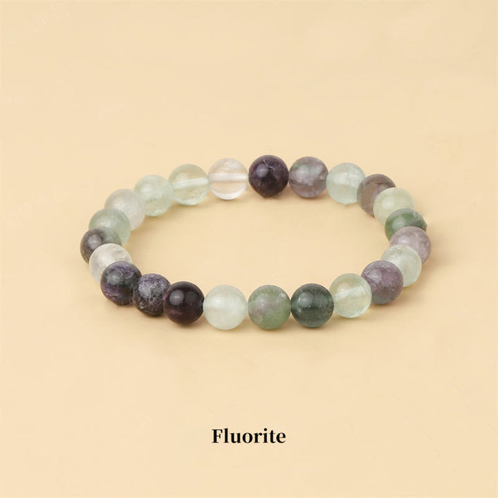 Braccialetto di perle curative in quarzo naturale Buddha Stones - 8 millimetri - Fluorite - image 40