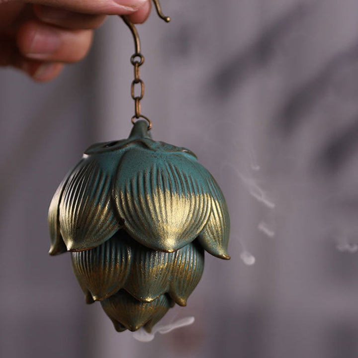 Decorazione per bruciatore di incenso sospeso Buddha Stones meditazione di loto