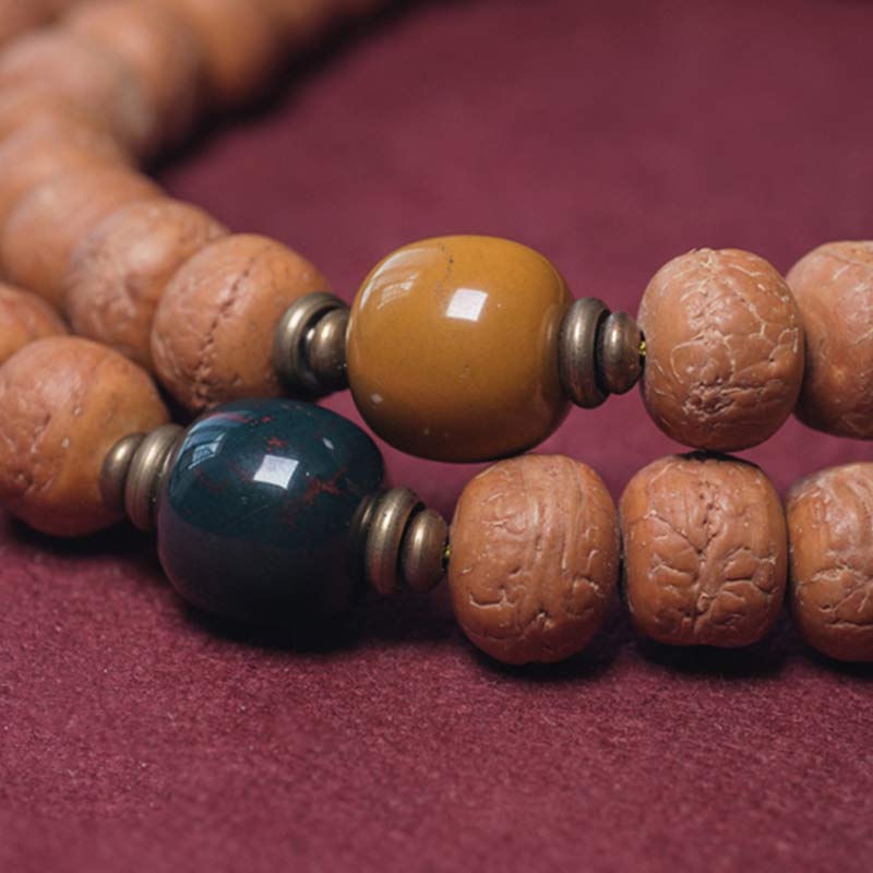 Buddha Stones 108 Mala Beads Bodhi Seed Dzi Bead Peace Tassel Bracciale