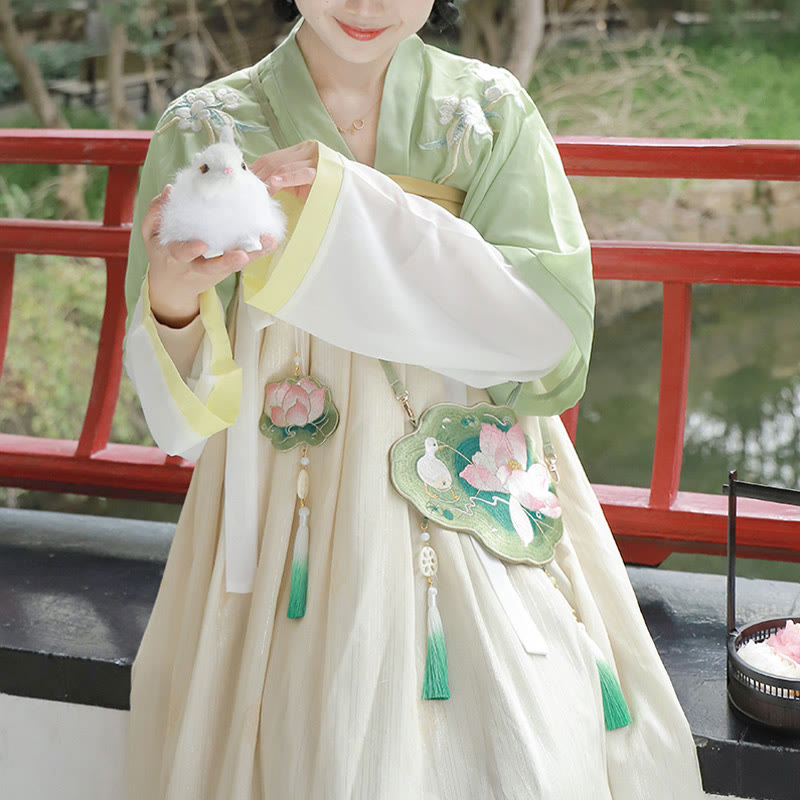 Buddha Stones Fortuna Ricamo Loto Koi Pesce Coniglio Fiore Borsa Hanfu Borsa a Tracolla Borsa a Tracolla - image 13