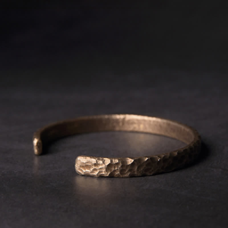 Braccialetto di rame con design semplice Buddha Stones Wealth