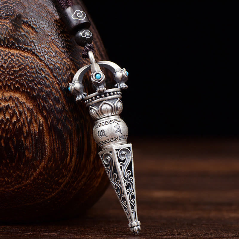 Ciondolo con collana girevole Buddha Stones tibetano Om Mani Padme Hum Dorje Vajra Design Wisdom - Dorje Vajra Design - image 1